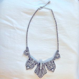 Charcoal grey and clear statement necklace